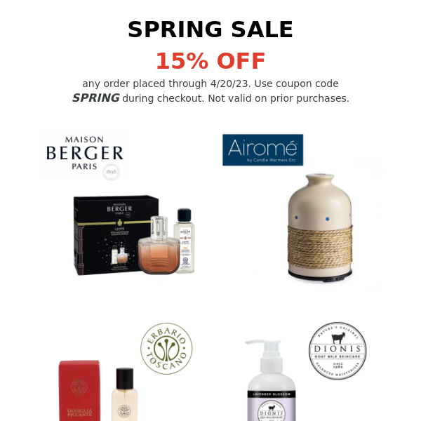 Spring Sale - 15% Off