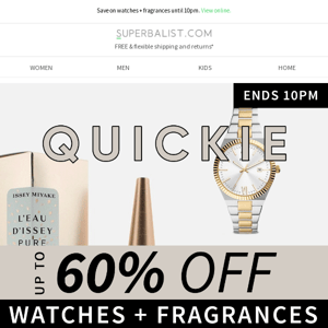 QUICKIE | Up to 60% OFF ⌚🌹