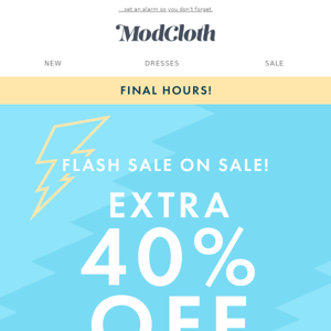 40% off for only a few more hours…