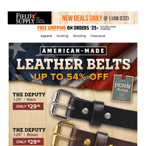 Handcrafted, American-made belts up to 54% off!