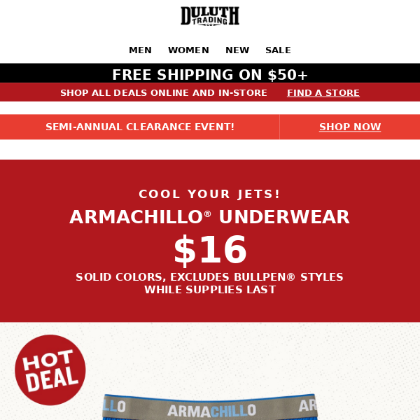 $16 Armachillo Underwear! - Duluth Trading Company