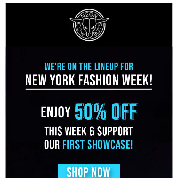 🟣 Get 50% OFF Sitewide for Fashion Week!