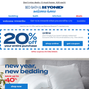 Save up to 40% on ways to upgrade your bedding 🛌 + you have coupons.