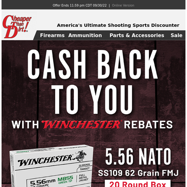 Put Cash Back In Your Wallet With Ammo Rebates!