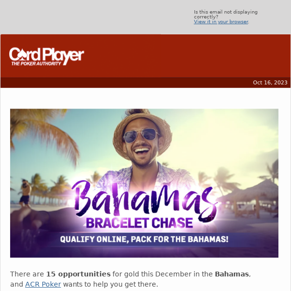 💰 ACR Poker Introduces The Bahamas Bracelet Chase