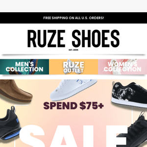 Hey  Ruze Shoes! Spend $75+ and Save $10 off TODAY!