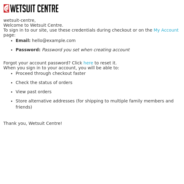Welcome to Wetsuit Centre