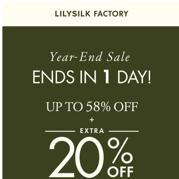 [LILYSILK Factory] End-of-year sale ends tomorrow!