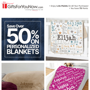 Personalized Blankets Over 50% Off!