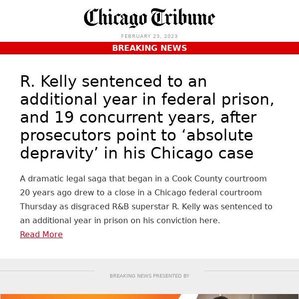 R. Kelly sentenced to an additional year in federal prison, and 19 concurrent years