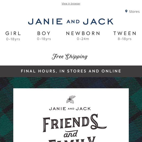 Final hours: free shipping + 25% off with code FRIENDS