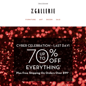 Cyber Celebration - Up To 70% Off & Free Shipping On Orders $99+