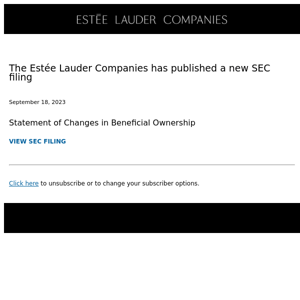 Estée Lauder Companies announces a series of management updates