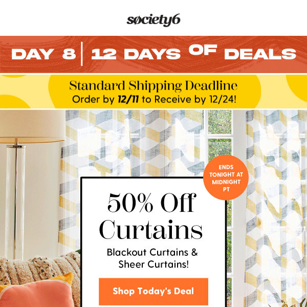 🌟 Save 50% on Sheer Curtains & Blackout Curtains.