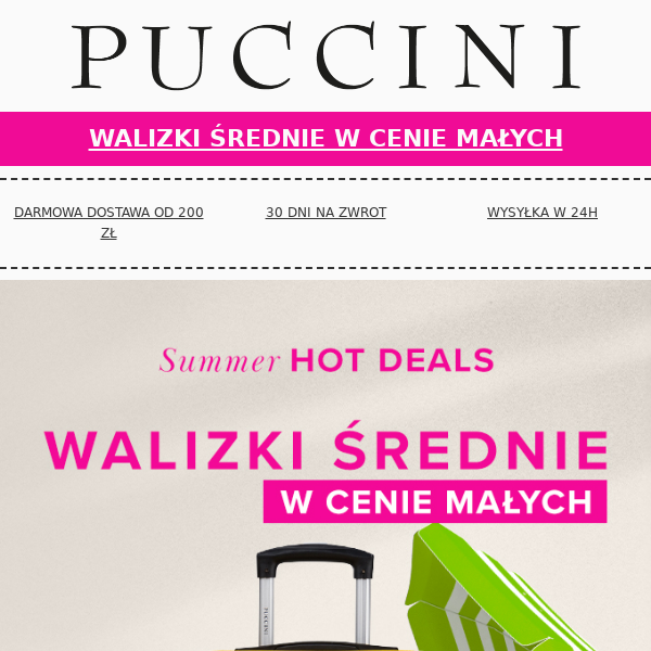 Walizki średnie w cenie małych 🔥 Summer Hot Deals!