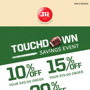 Go for glory and score big-time savings 🏈