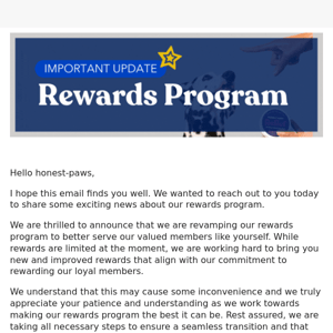 Important Update: Rewards Program Revamp