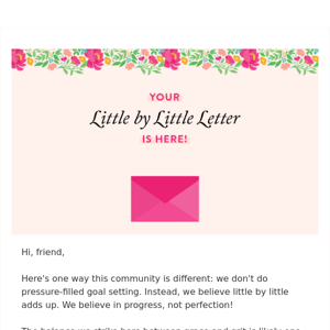 March's Little By Little Letter is here!