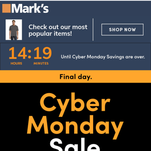 Final day! Cyber Monday Sale up to 60% off