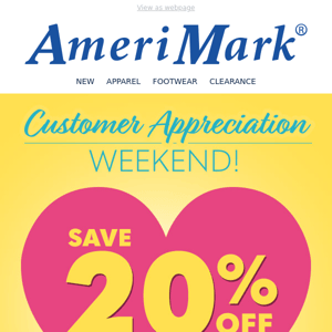 This Weekend Only!! Save 20% off!