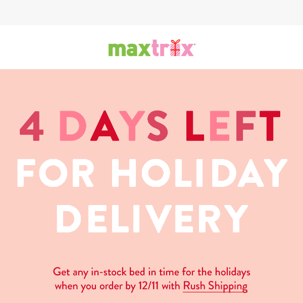 Final days to secure holiday delivery! ⏳