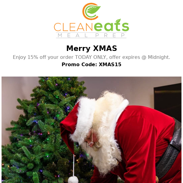 MERRY XMAS! Place your order today and enjoy 15% off.