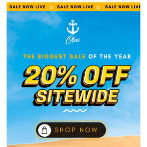 20% OFF. The. Whole. Dang. Site.