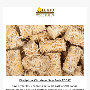 [Last Day] Get £5 Off Lekto Firelighters 🎅