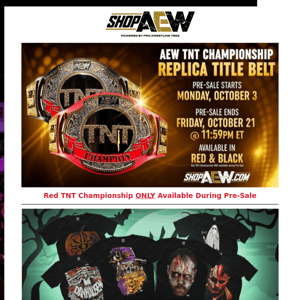 TNT Replica Title Belts Pre-Sale: Available In Red & Black