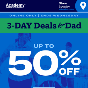 Online NOW: 50% Off Deals for Dad