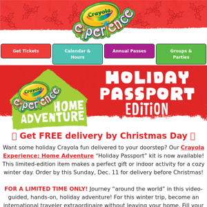 Get Crayola holiday fun delivered (for FREE!) before Christmas Day 🎄