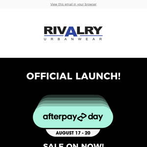 Official Launch > Up to 50% Off Afterpay Day Sale!