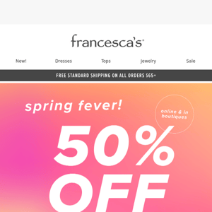 50% OFF SITEWIDE