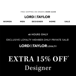 Extra 15% off designer styles for Loyalists ❤️