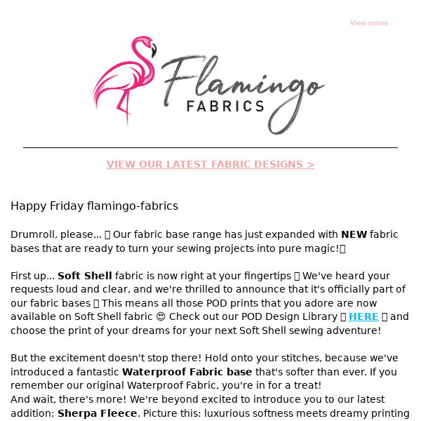 Flamingo Fabrics NEW Fabric bases have arrived 😍👀