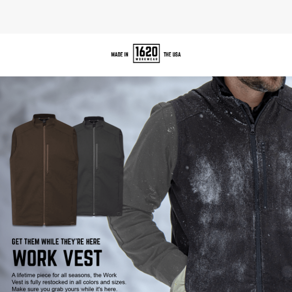 Don't Miss the Work Vest Restock