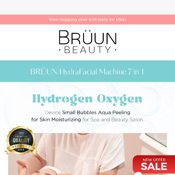 Unleash Radiant Skin with our 7-in-1 Bruun Hydra Oxygen Machine - Now at 34% Off!