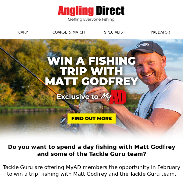 🎣 WIN A Fishing Trip With Matt Godfrey! 🎣 - Angling Direct