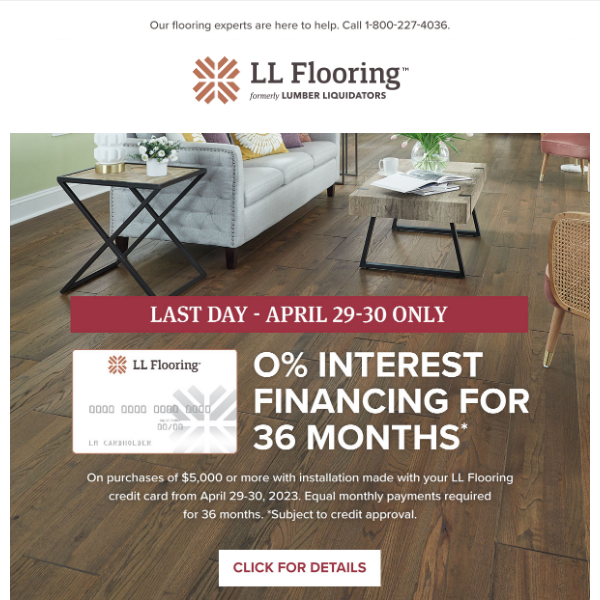 Last chance for 0% interest financing!