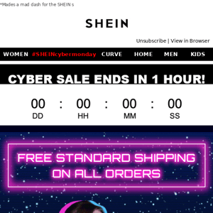 Only 1 Hour Left So Save for Cyber Monday?!!**