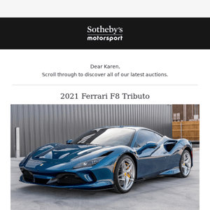 Featured Auctions: 2021 Ferrari F8 Tributo
