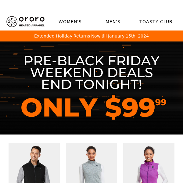 Ends Tonight: $99 Heated Gear