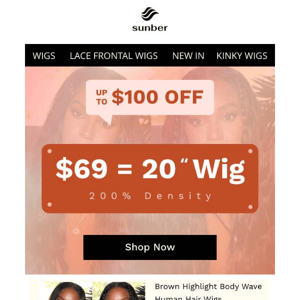 NOW $69 Get 20-inch highlight wig
