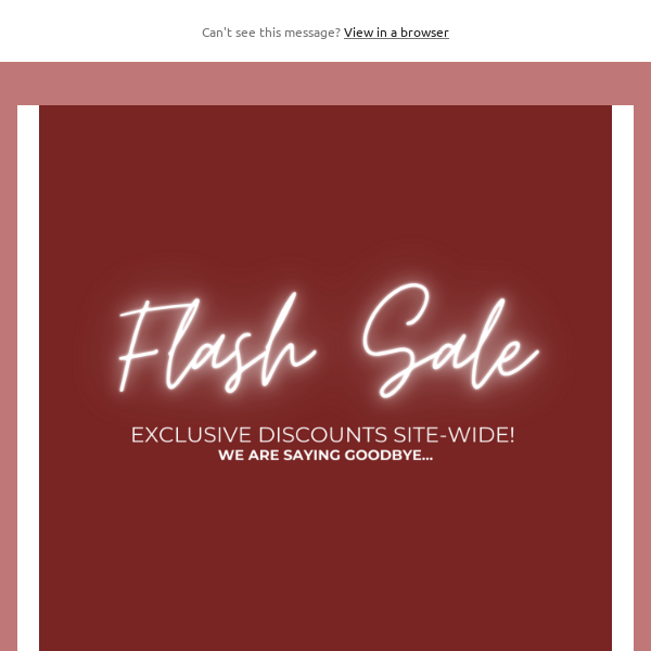 Flash Sale ⚡ We are saying goodbye 👀...