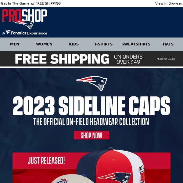 NEW ARRIVAL  2023 Patriots Sideline Headwear - Proshop Original