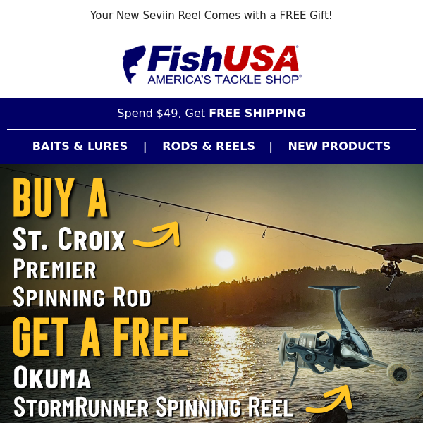 Get a FREE Okuma StormRunner Reel with the Purchase of a St. Croix Premier Spinning Rod