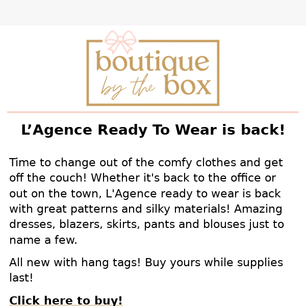 L’Agence Ready to Wear is BACK