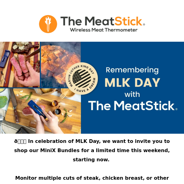 👉 MLK Day! Limited-Time Offer: Satisfy your meaty cravings with NEW MeatStick Bundles! 🍖