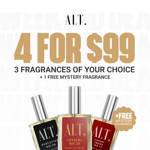 Get 3 fragrances for $99 + FREE mystery fragrance