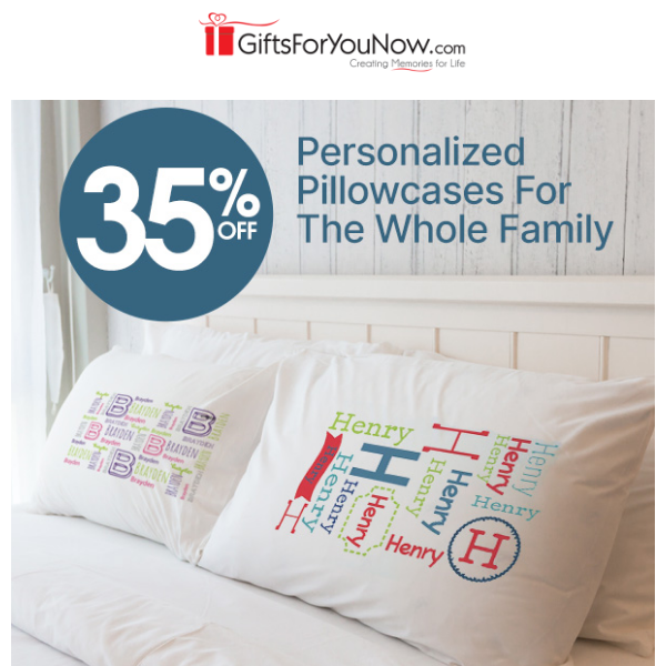 35% Off Personalized Pillowcases For The Whole Family